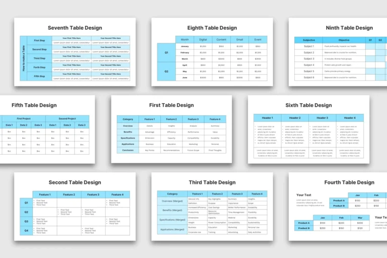 Table Design PowerPoint Template