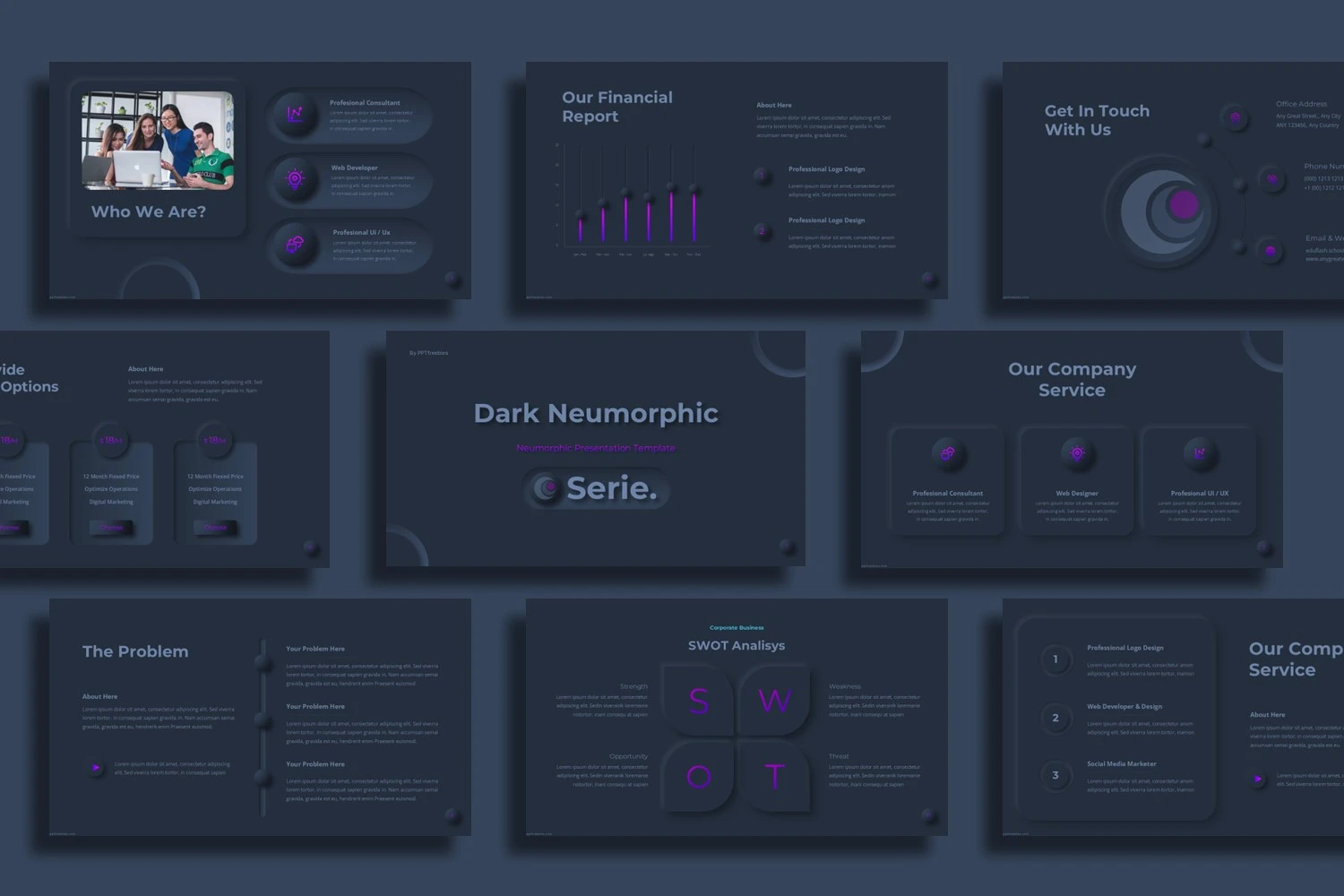Dark Neumorphic PowerPoint Template