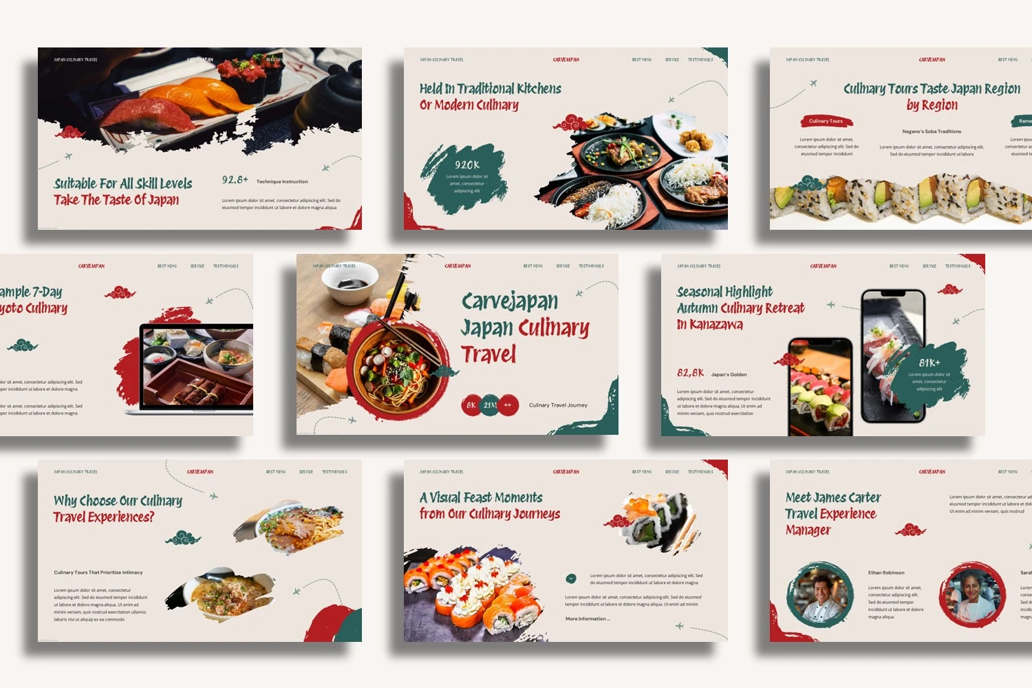 Japan Culinary Travel PowerPoint Template