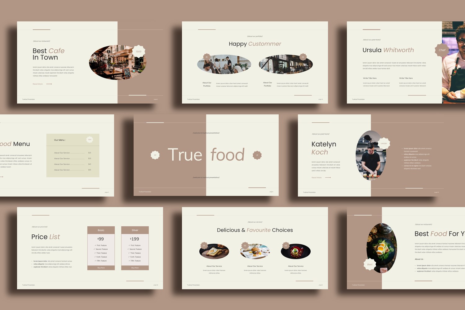 Cafe Presentation Template - TrueFood