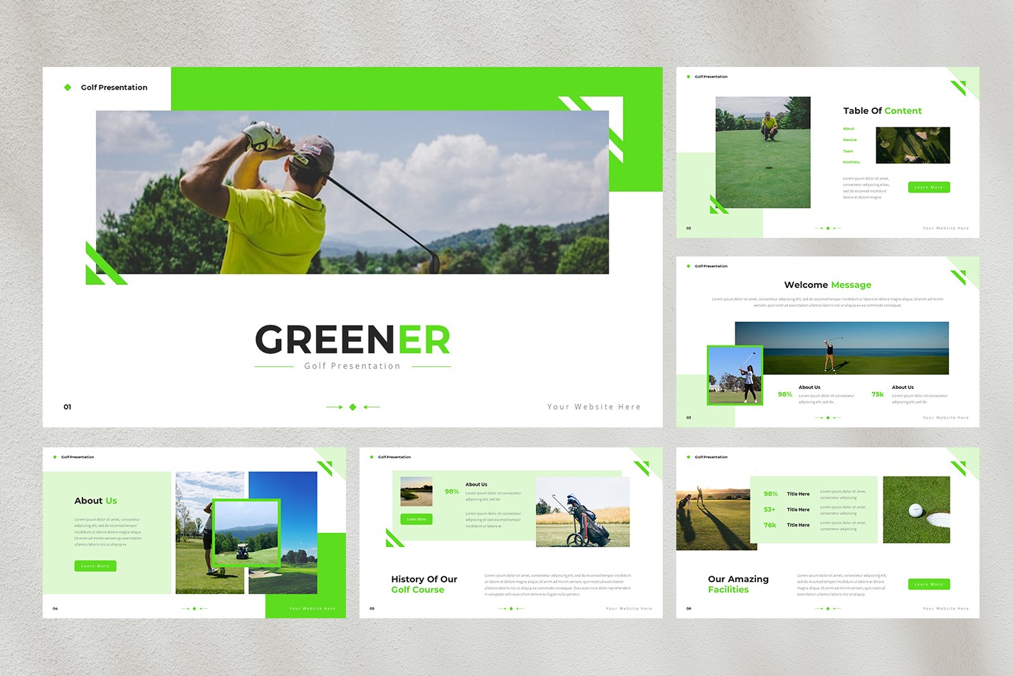 Golf Presentation Template - Greener