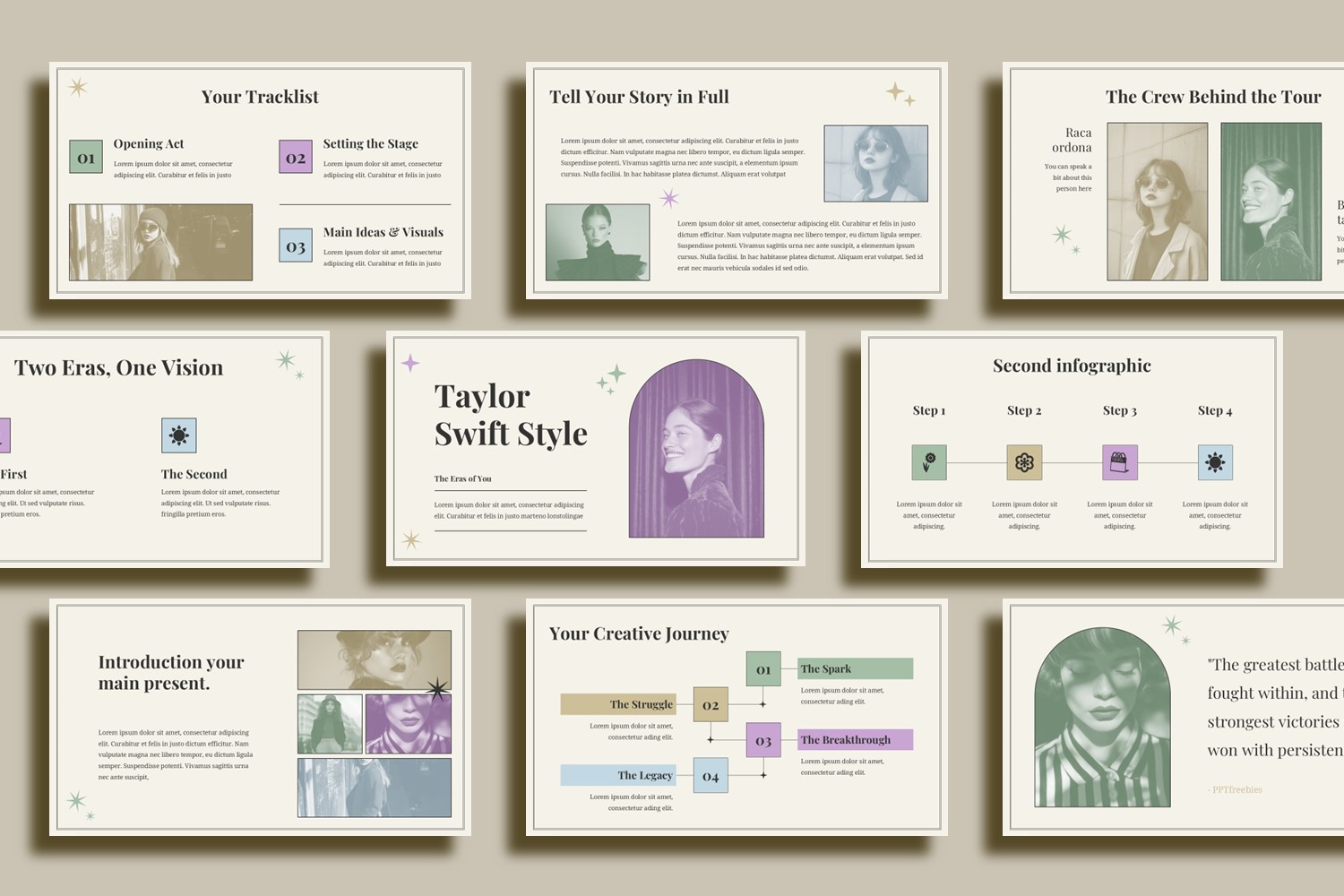 Taylor Swift PowerPoint Template Style