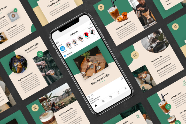 Coffee Shop Instagram Post PowerPoint Template