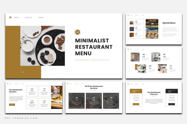 Free Minimalist Restaurant Menu PowerPoint Template