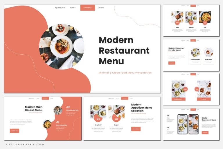 Free Modern Restaurant Menu PowerPoint Template