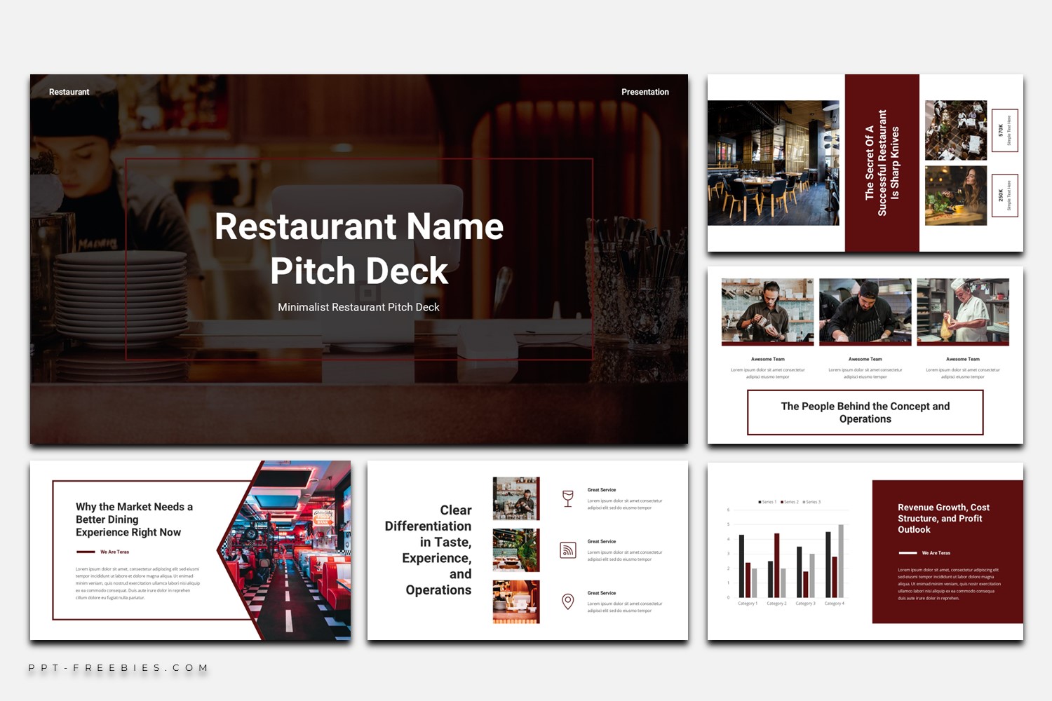 Free Minimalist Restaurant Pitch Deck PowerPoint Template
