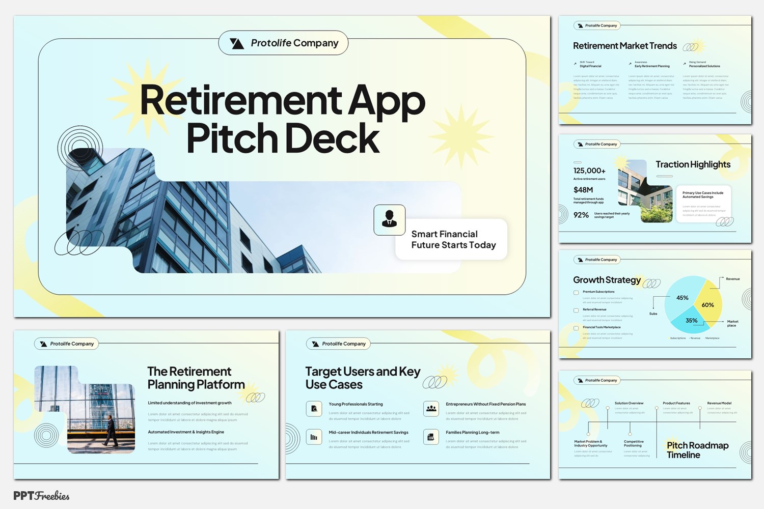 Free Retirement App Pitch Deck Powerpoint Template