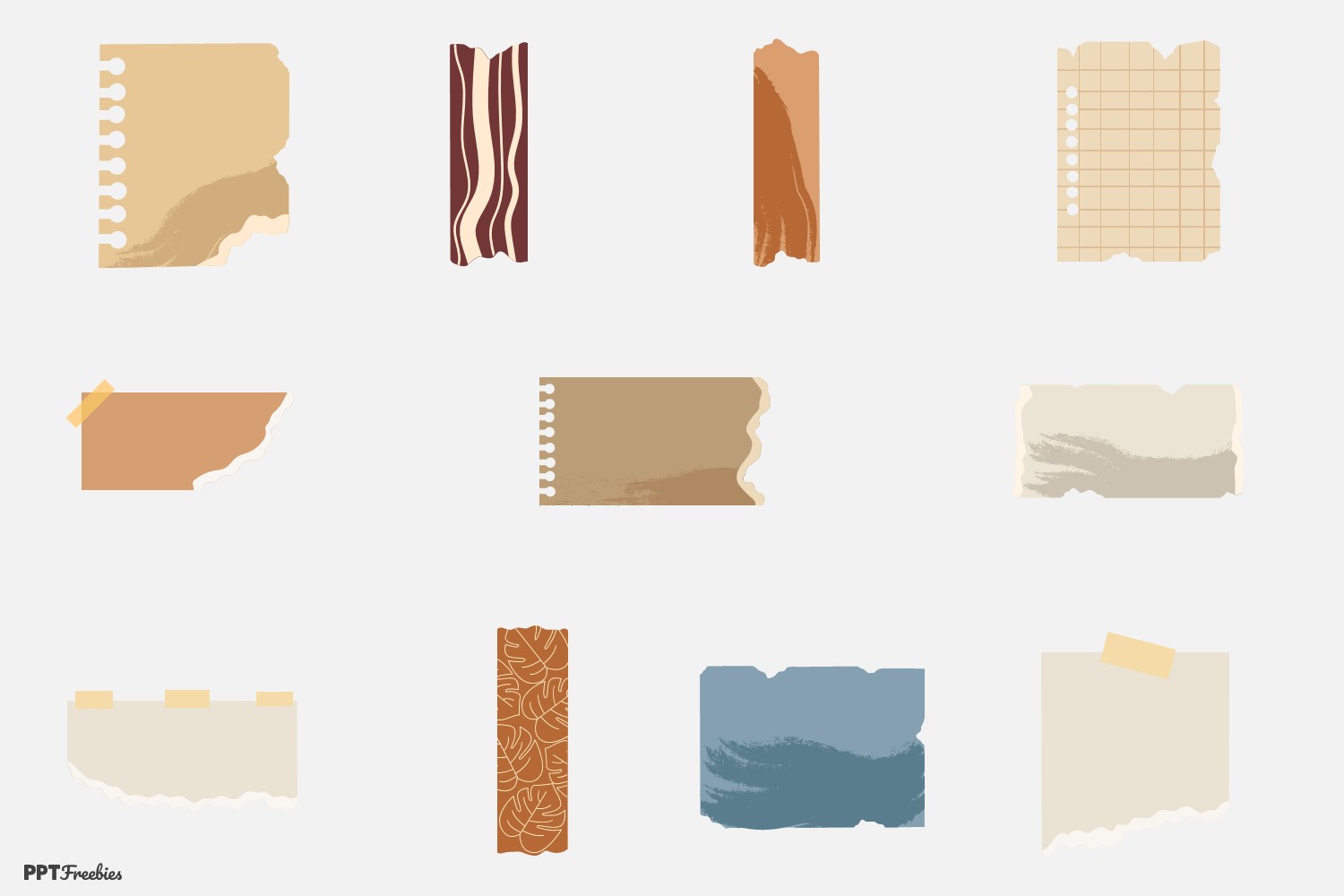 Scrapbook Torn Paper and Tape Elements